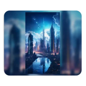 Futuristic City Waterfront Mouse Pad
