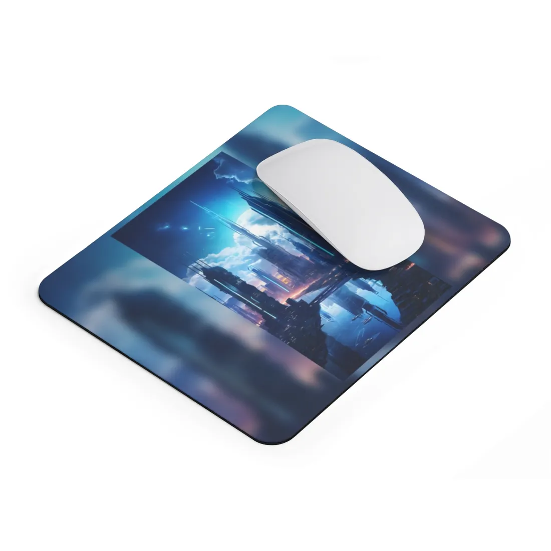 Dark Future Cityscape: Cyberpunk Dystopia Neon - Mouse Pad