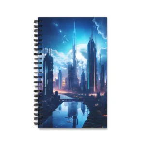 Futuristic City Waterfront Spiral Notebook