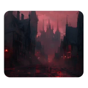 Gothic Town Street at Dusk Mouse Pad