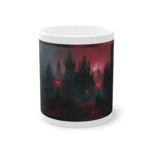 Gothic Cathedral Street at Night Mug