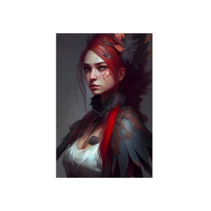 Red Haired Warrior Woman Metal Poster