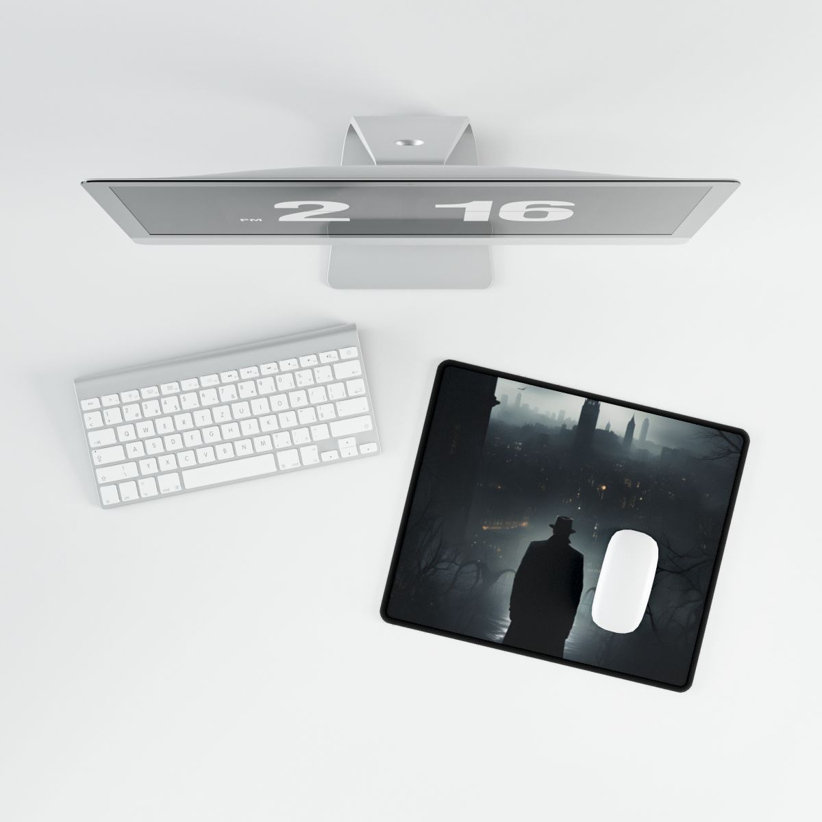 Dark Streets, Hard-Boiled: Urban Fantasy Detective Artwork - Desk Mat