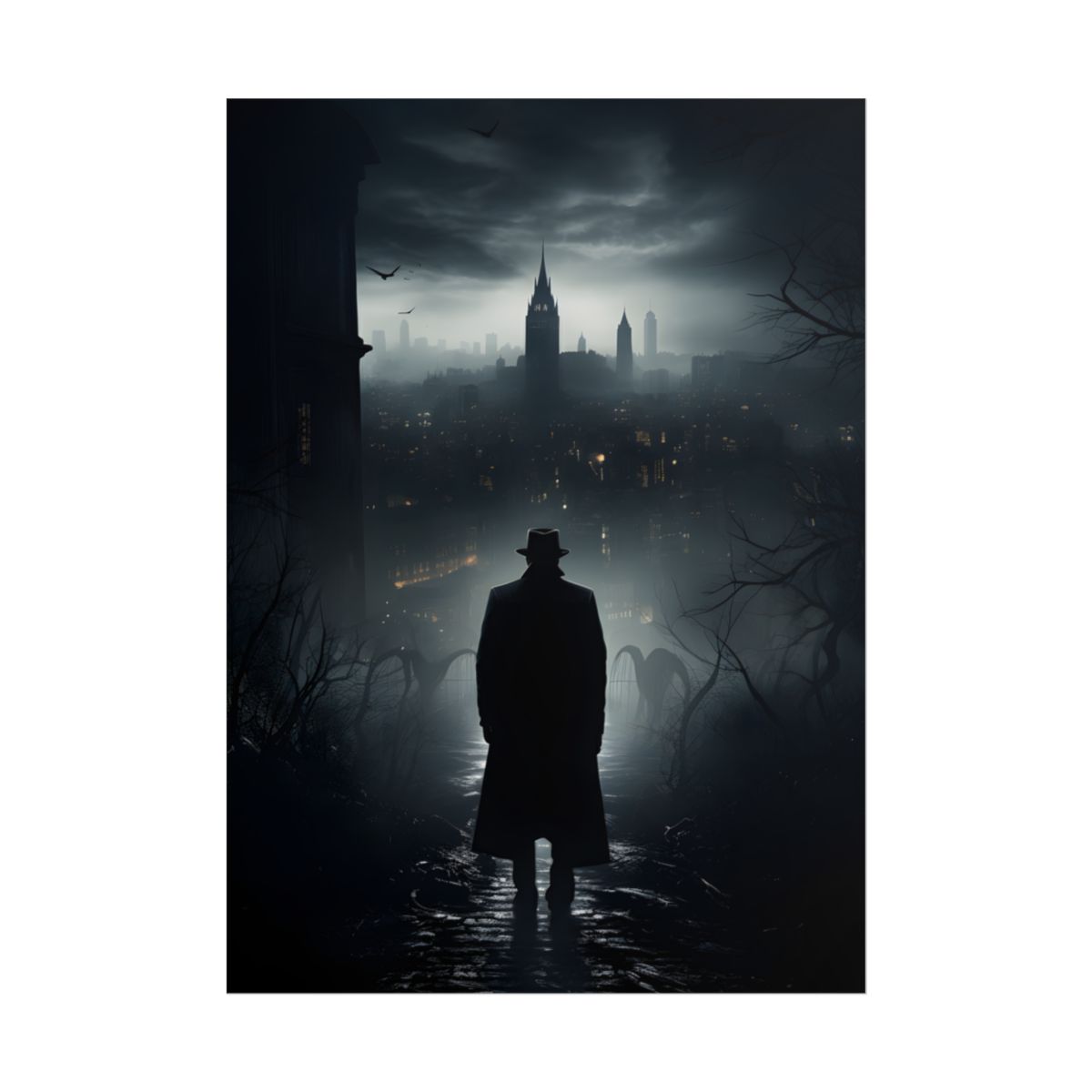 Dark Streets, Hard-Boiled: Urban Fantasy Detective Artwork - Poster