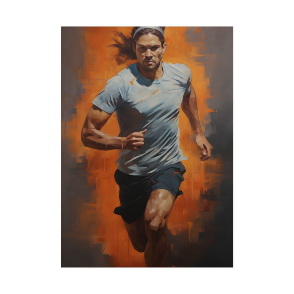 Dedicated Athle: Outdoor Fitness in Action - Artwork - Poster