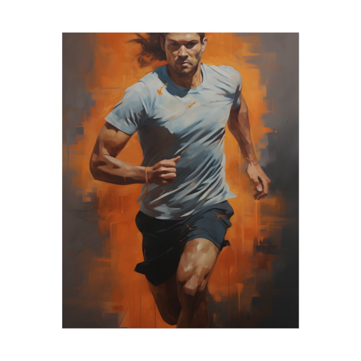 Dedicated Athle: Outdoor Fitness in Action - Artwork - Poster
