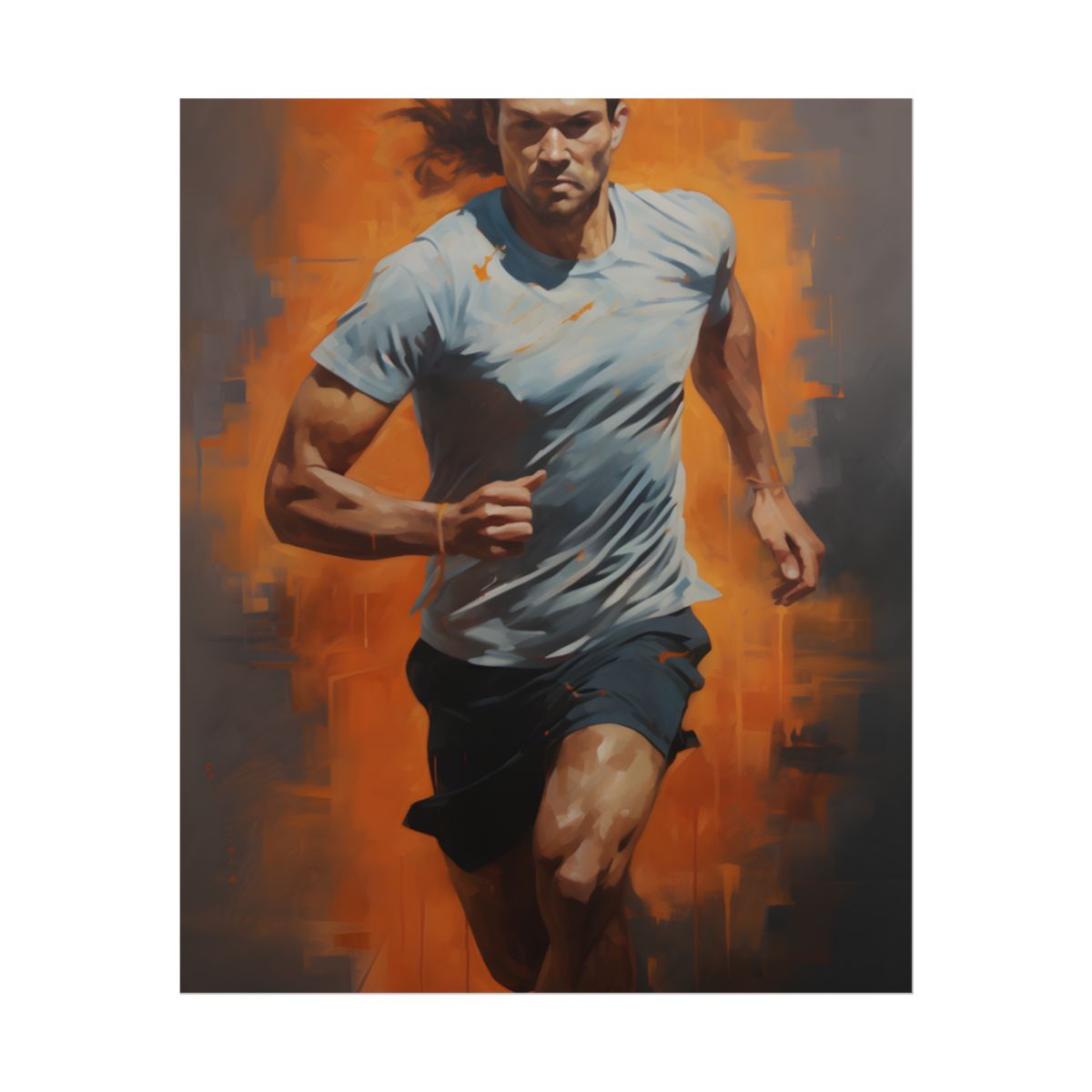Dedicated Athle: Outdoor Fitness in Action - Artwork - Poster