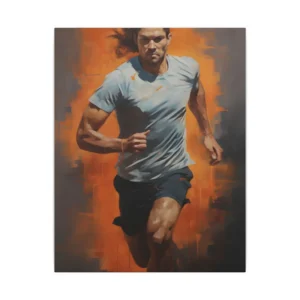 Man Running in Orange Canvas Print