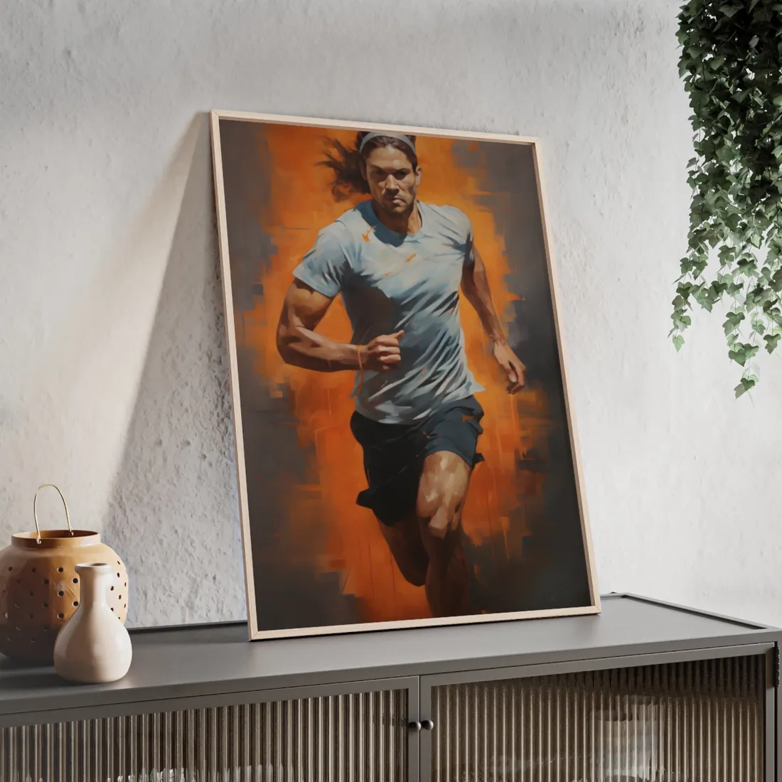 Dedicated Athle: Outdoor Fitness in Action - Framed Poster
