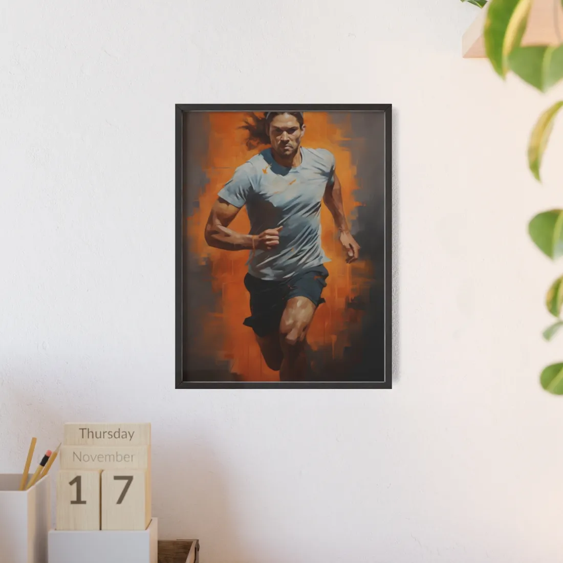 Dedicated Athle: Outdoor Fitness in Action - Framed Poster