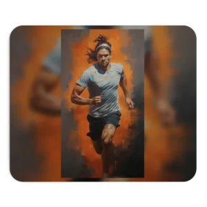 Man Running in Orange Mouse Pad