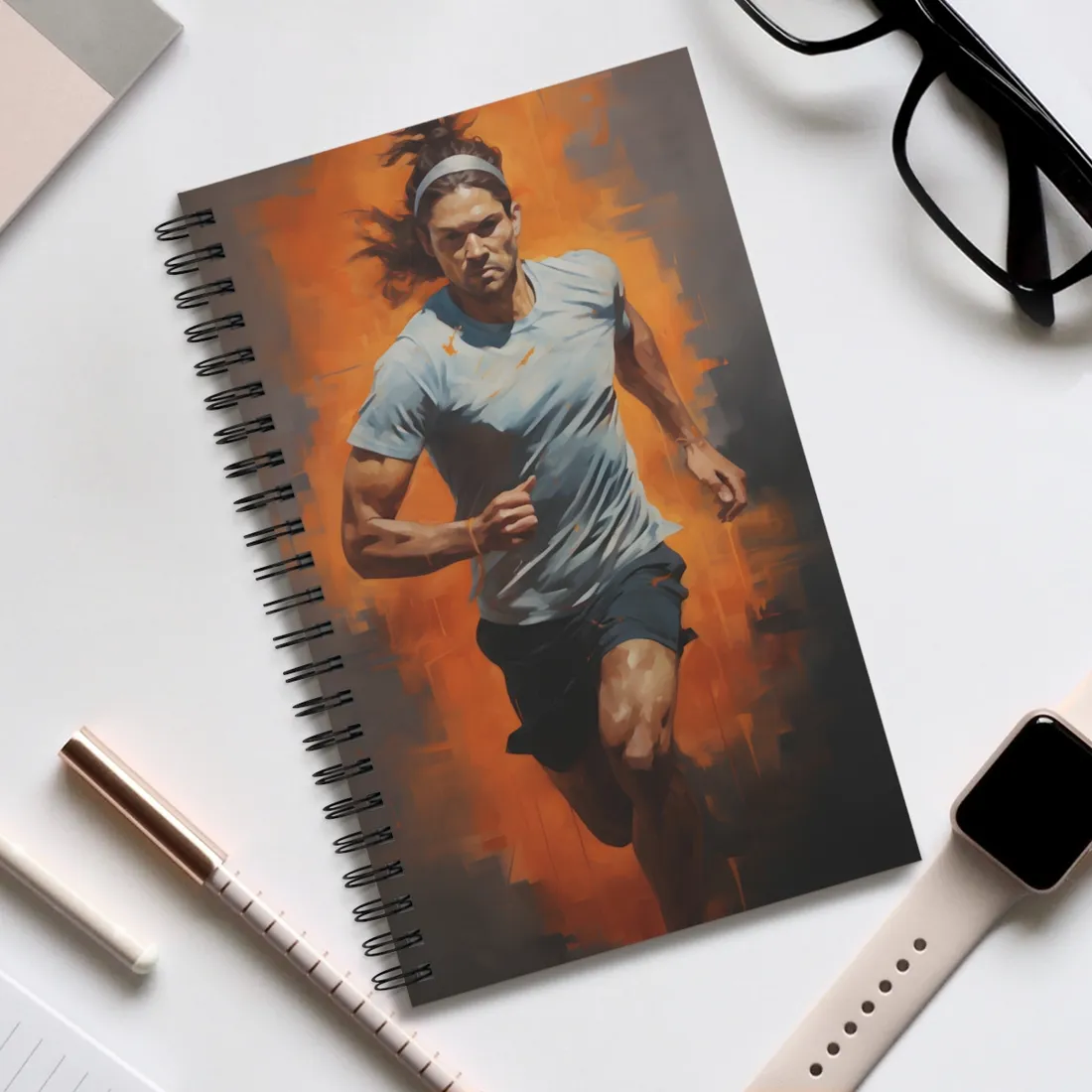 Dedicated Athle: Outdoor Fitness in Action - Spiral Notebook