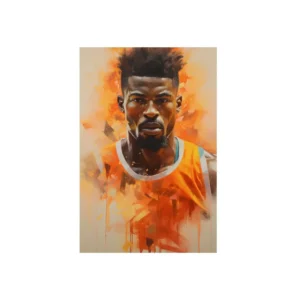 Man in Orange Tank Top Metal Poster