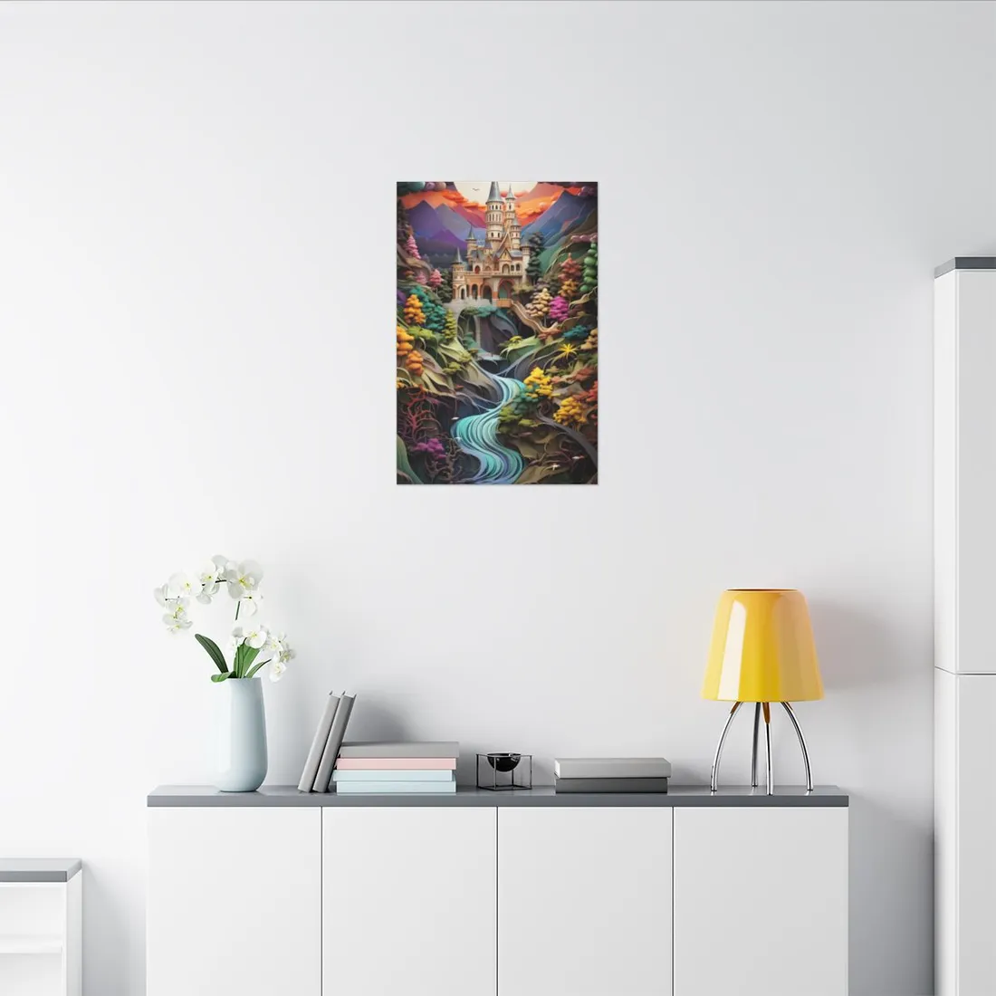 Delicate European Landscape: Paper Quilling - Canvas