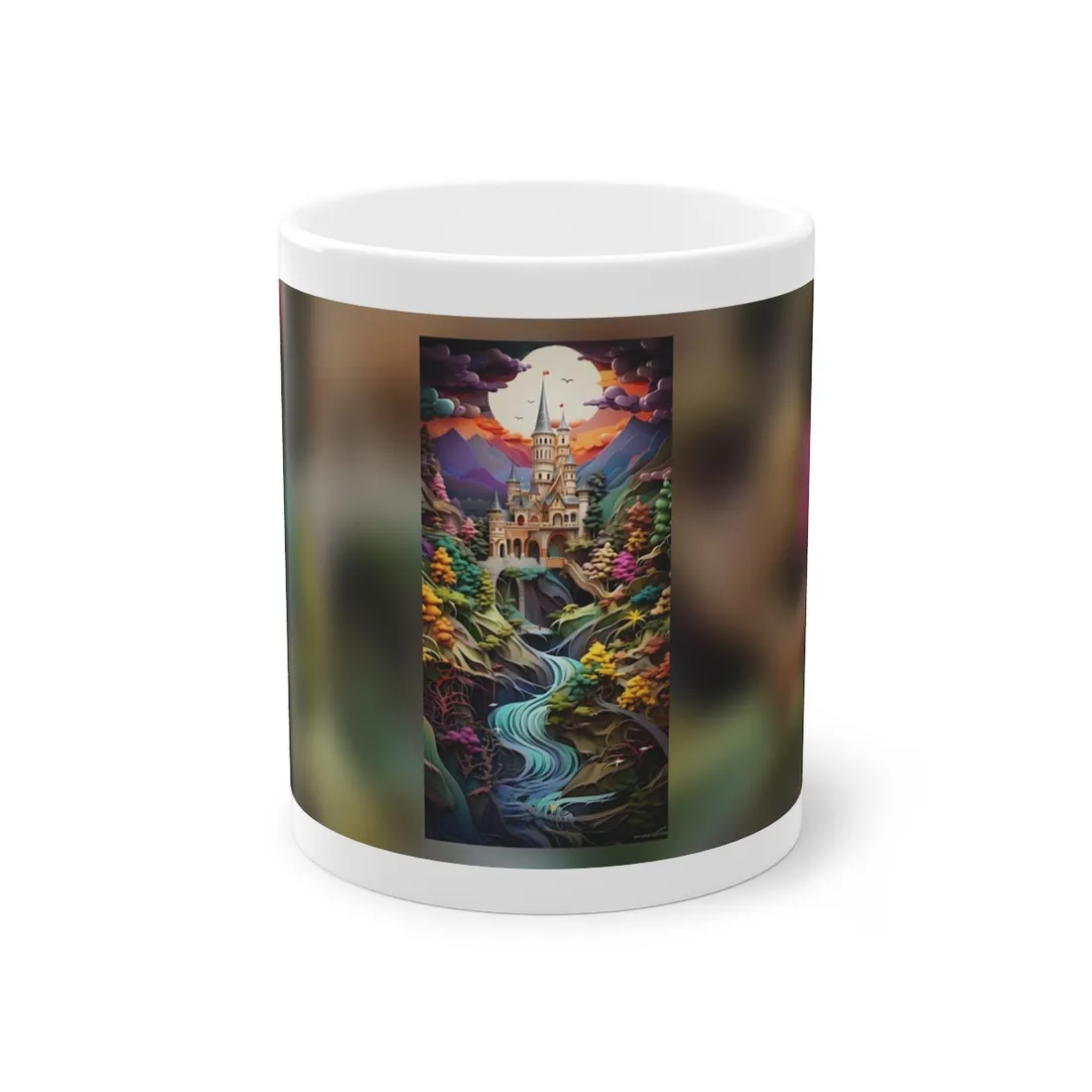 Delicate European Landscape: Paper Quilling - Mug