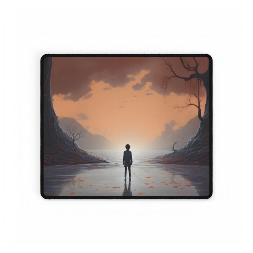Delicate Vibrant Rose: Close-Up Yellow Artwork - Desk Mat