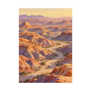 Badlands Canyon at Sunset Poster