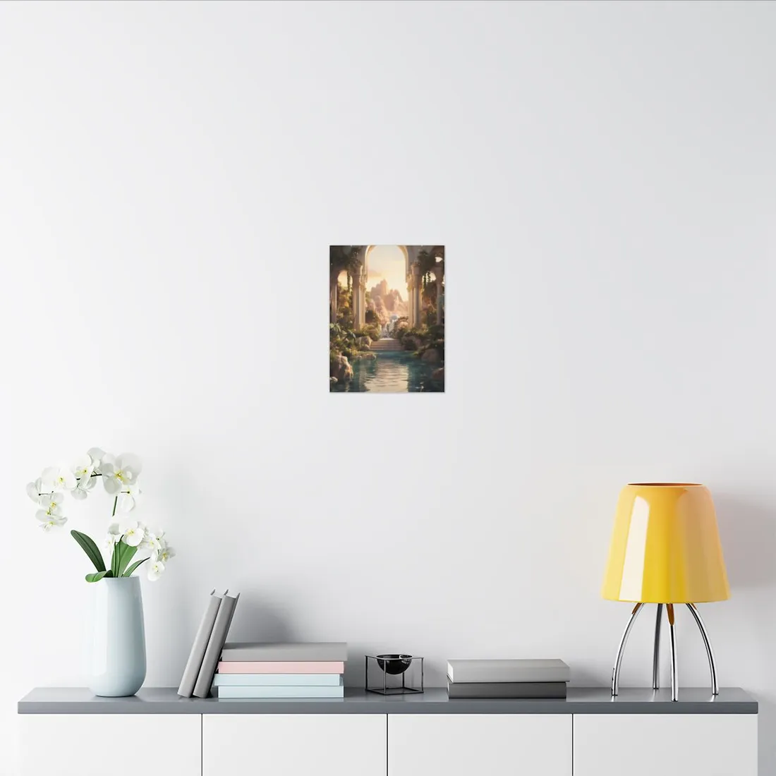 Desert Oasis: Arabian Nights-Inspired Artwork at Golden Hour - Canvas