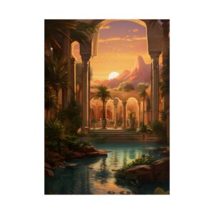 Arched Courtyard at Sunset Poster