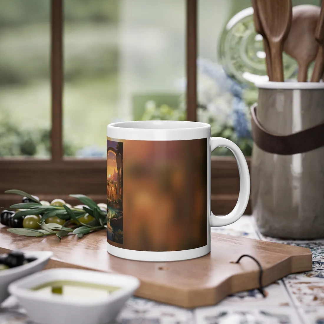 Desert Oasis at Sunset: Magical Desert - Mug