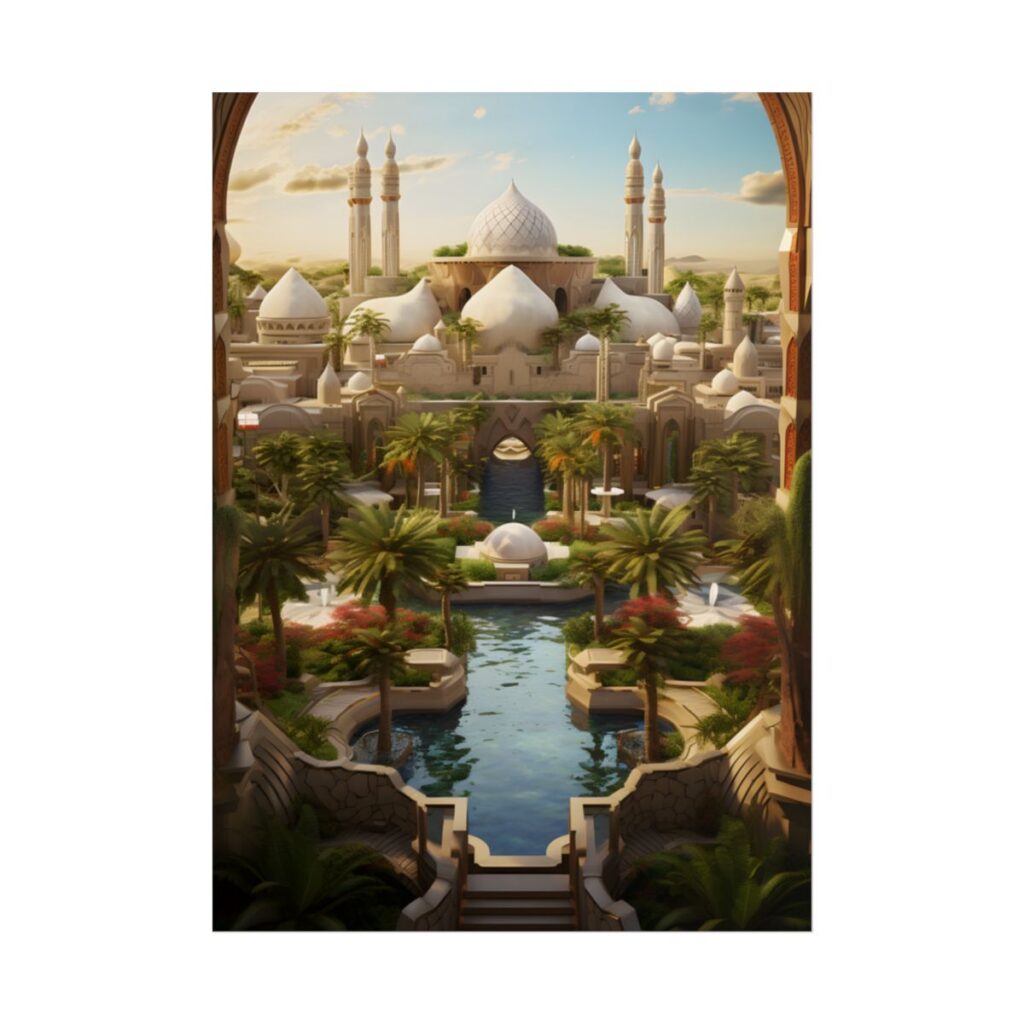 Desert Oasis Dreams: Arabian Nights-Inspired Artwork - Poster