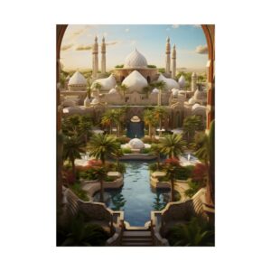 Domed City with Reflecting Pool Poster