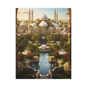 Domed City with Reflecting Pool Canvas Print