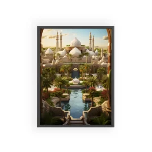 Domed City with Reflecting Pool Framed Poster