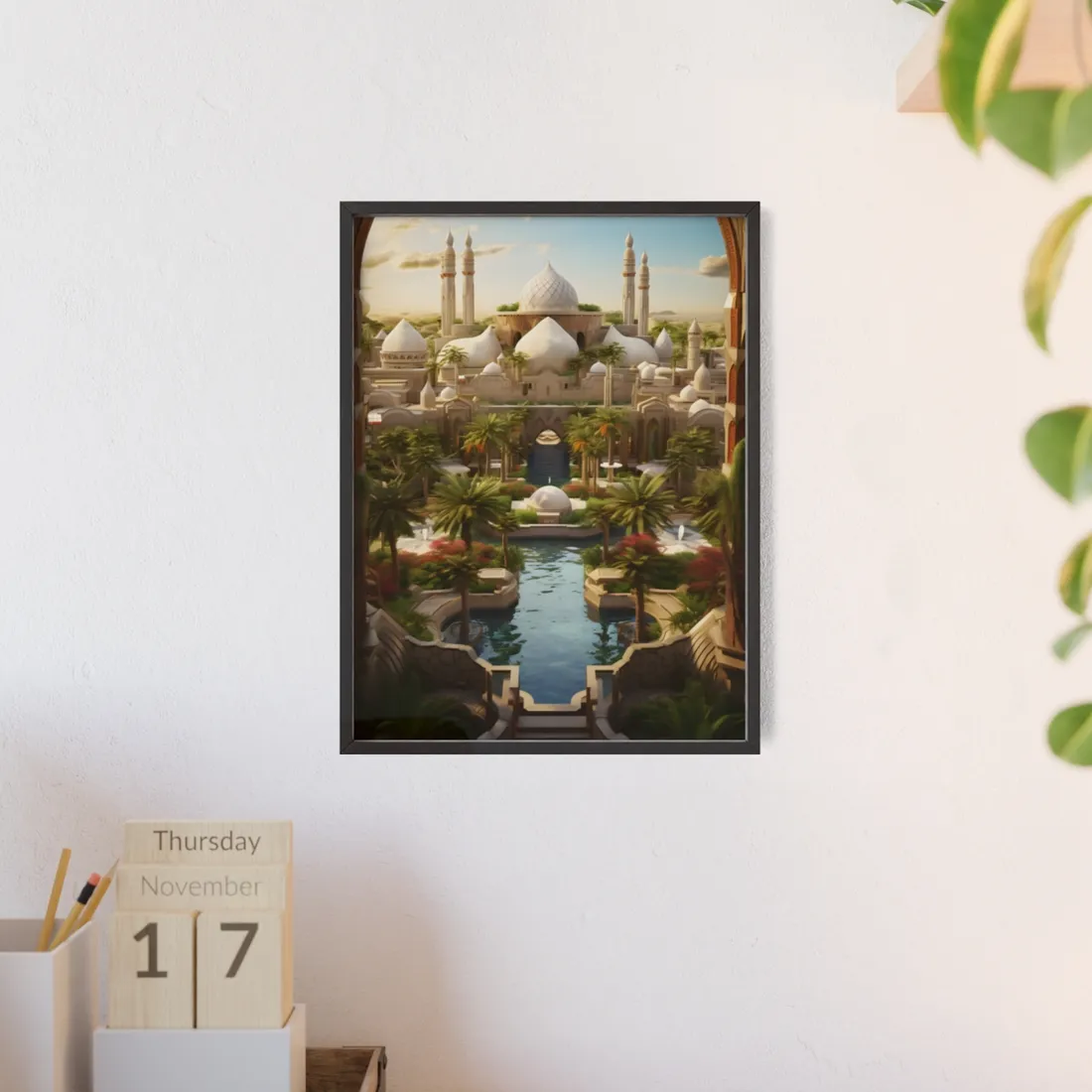 Desert Oasis Dreams: Arabian Nights-Inspired - Framed Poster