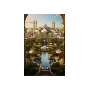 Domed City with Reflecting Pool Metal Poster