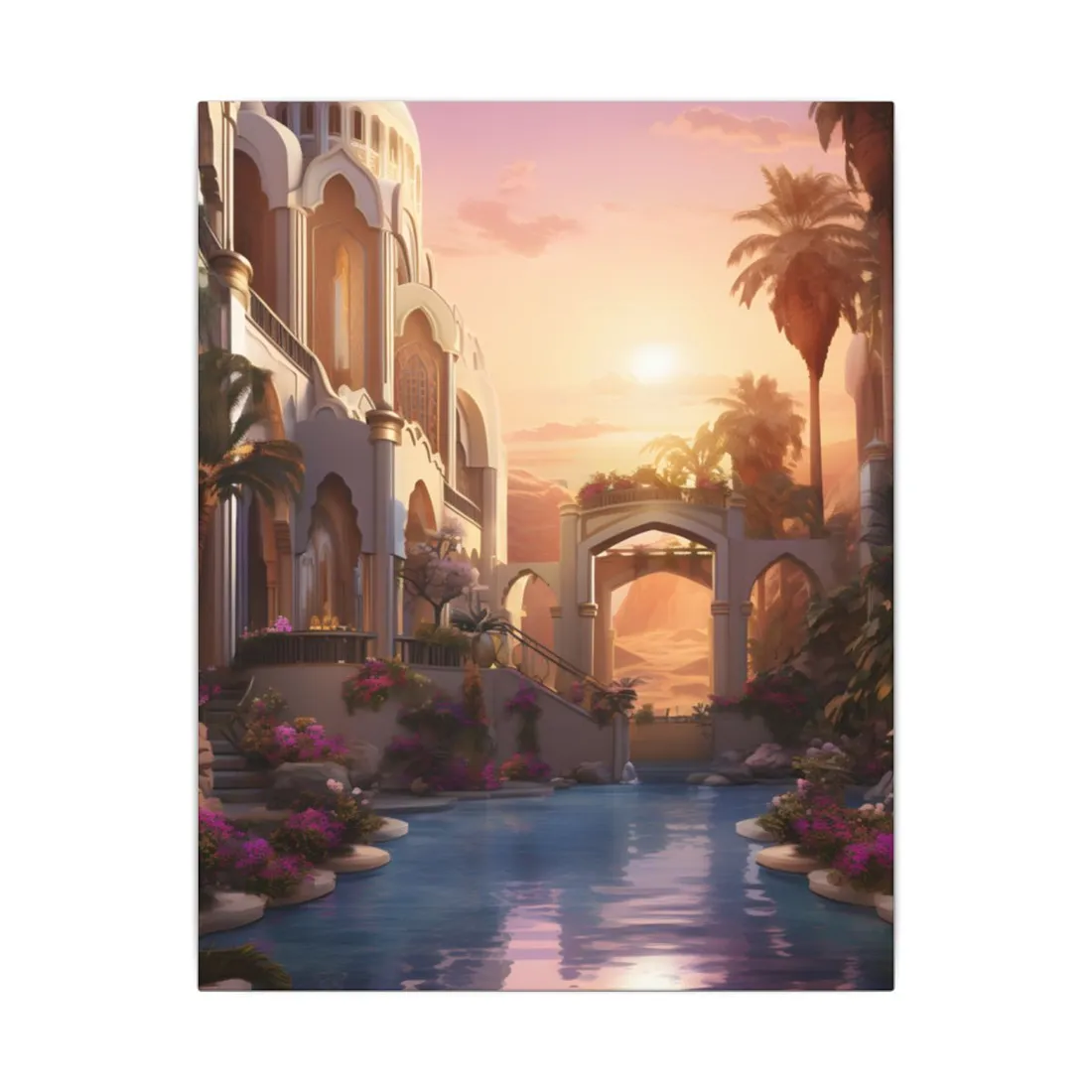 Desert Oasis Serenity: Arabian Nights-Inspired - Canvas
