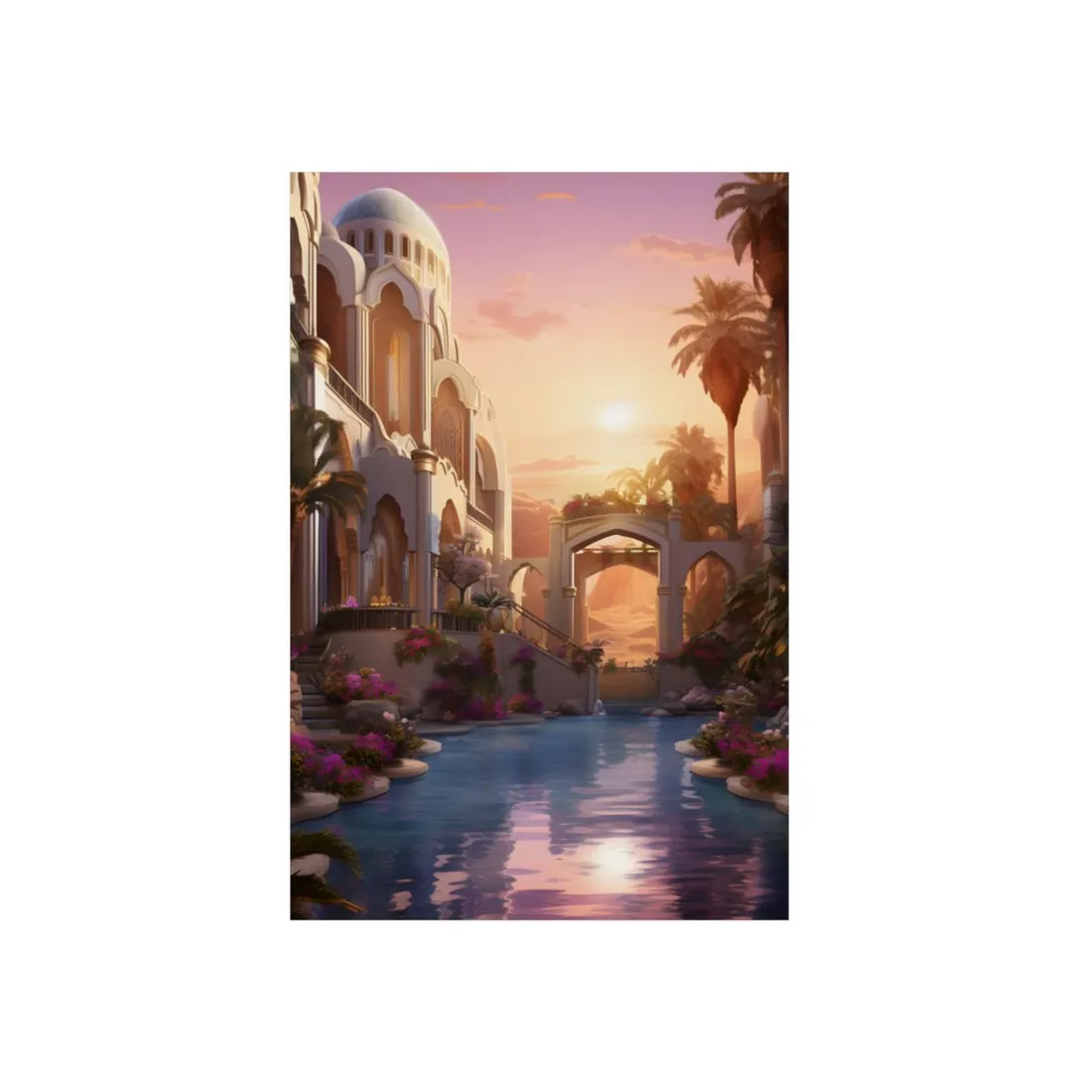 Desert Oasis Serenity: Arabian Nights-Inspired - Metal Poster