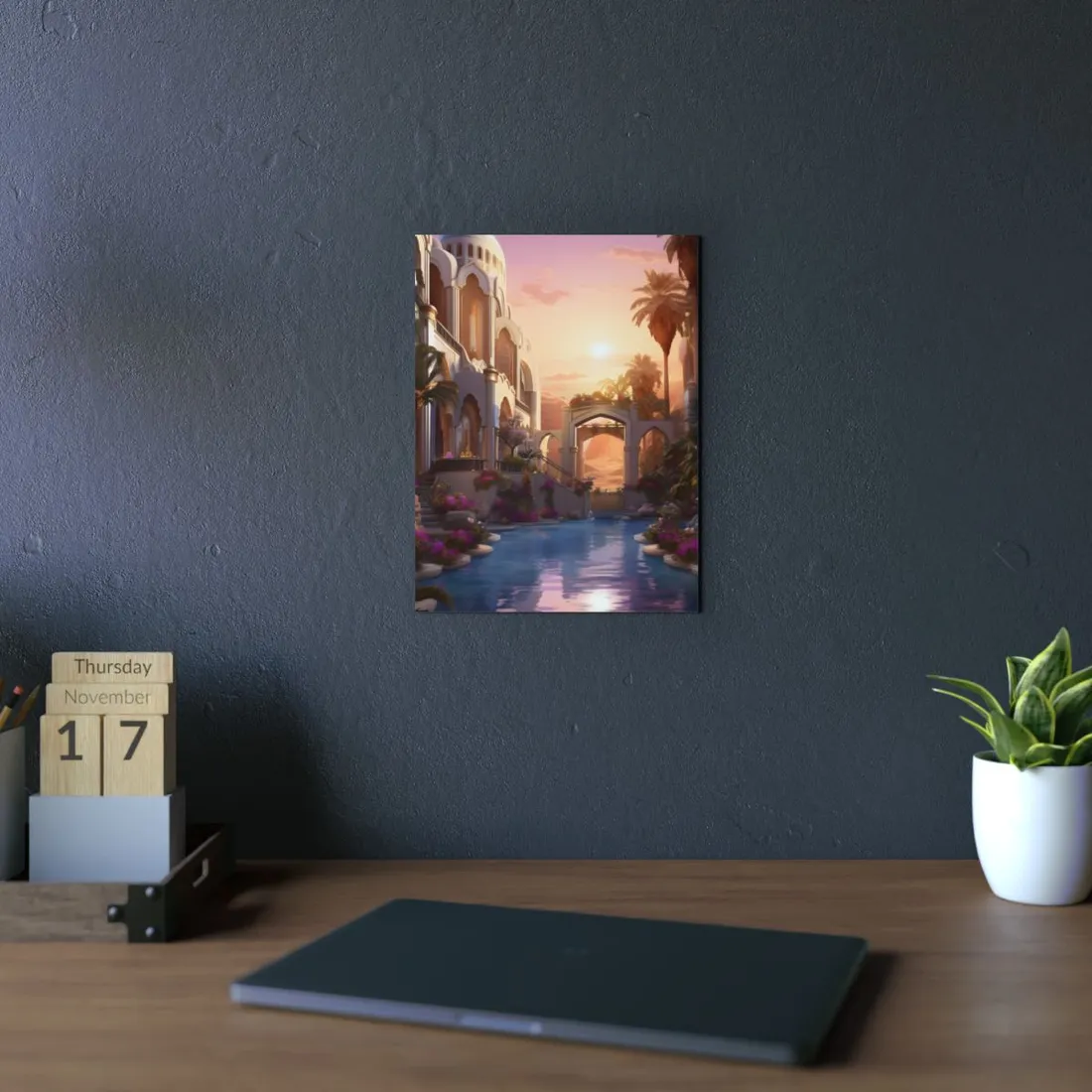 Desert Oasis Serenity: Arabian Nights-Inspired - Metal Poster