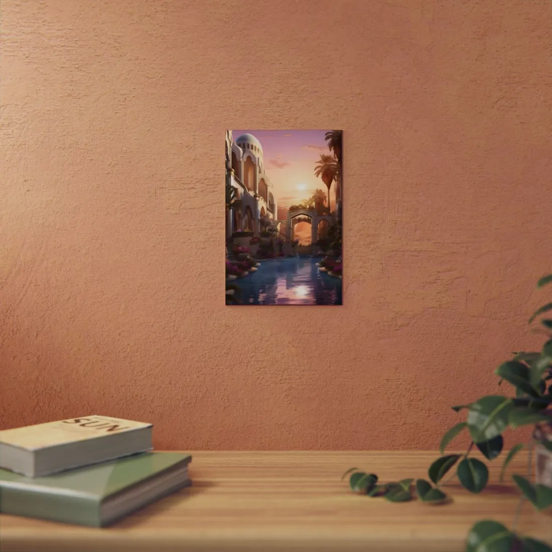 Desert Oasis Serenity: Arabian Nights-Inspired - Metal Poster