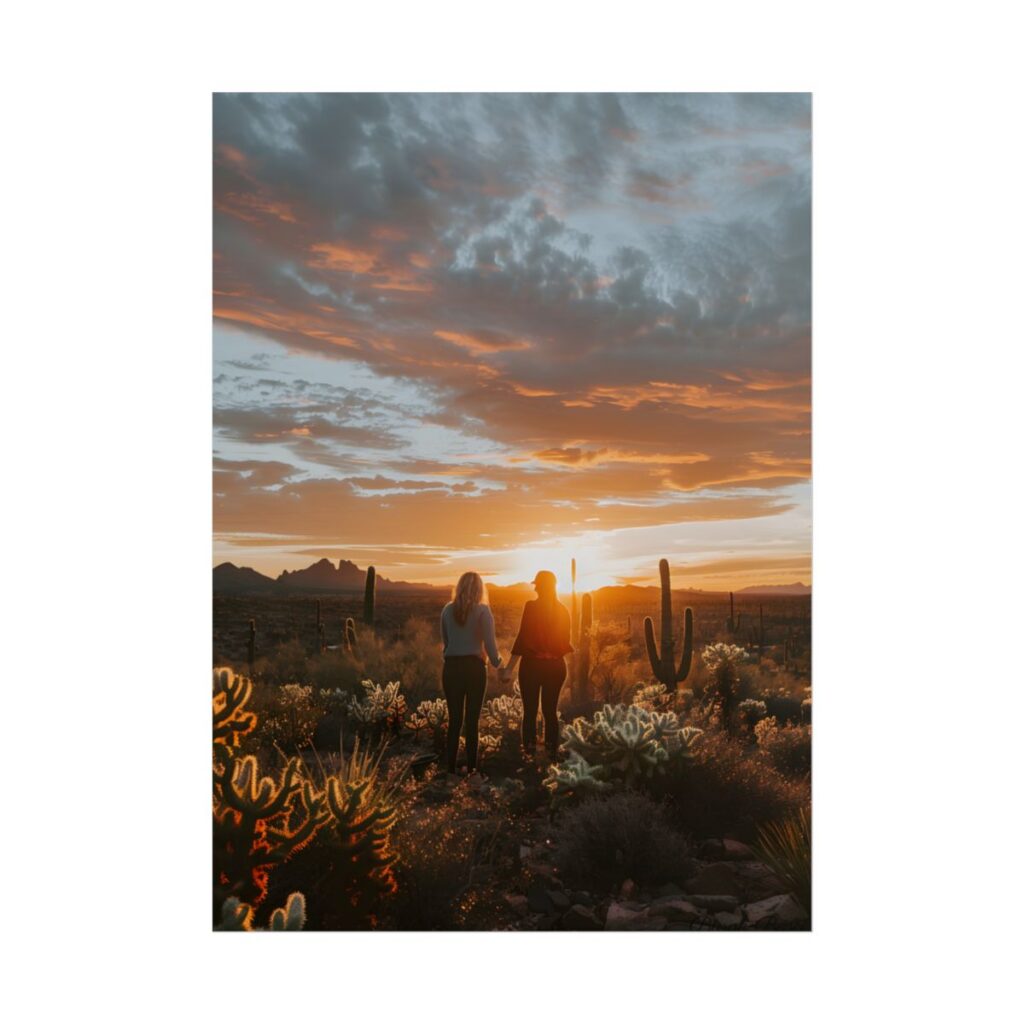 Desert Sunset Duo: Outdoor Artwork - Poster