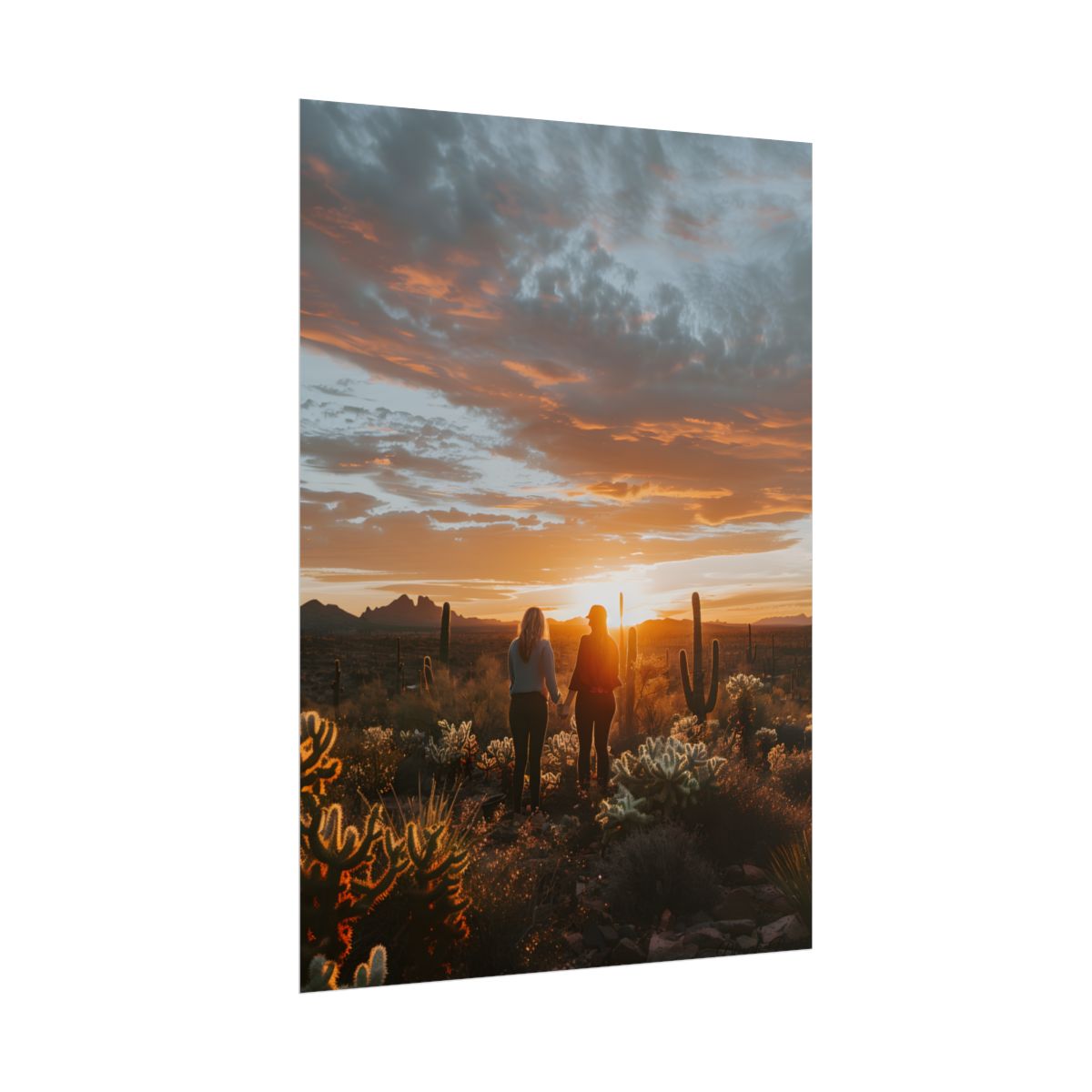 Desert Sunset Duo: Outdoor Artwork - Poster