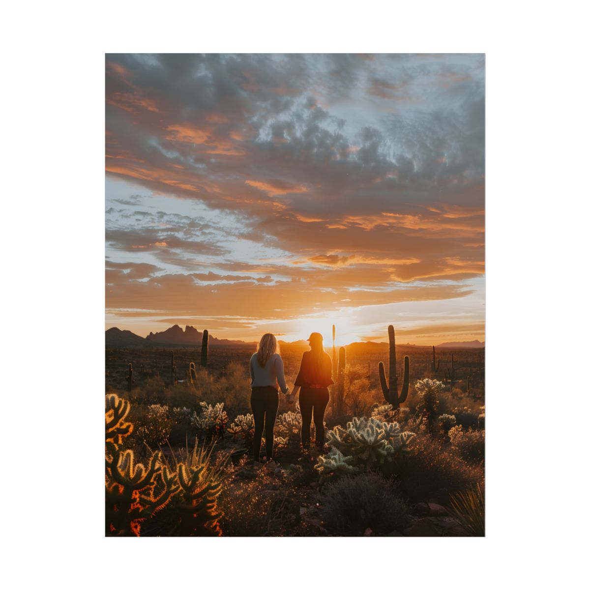 Desert Sunset Duo: Outdoor Artwork - Poster