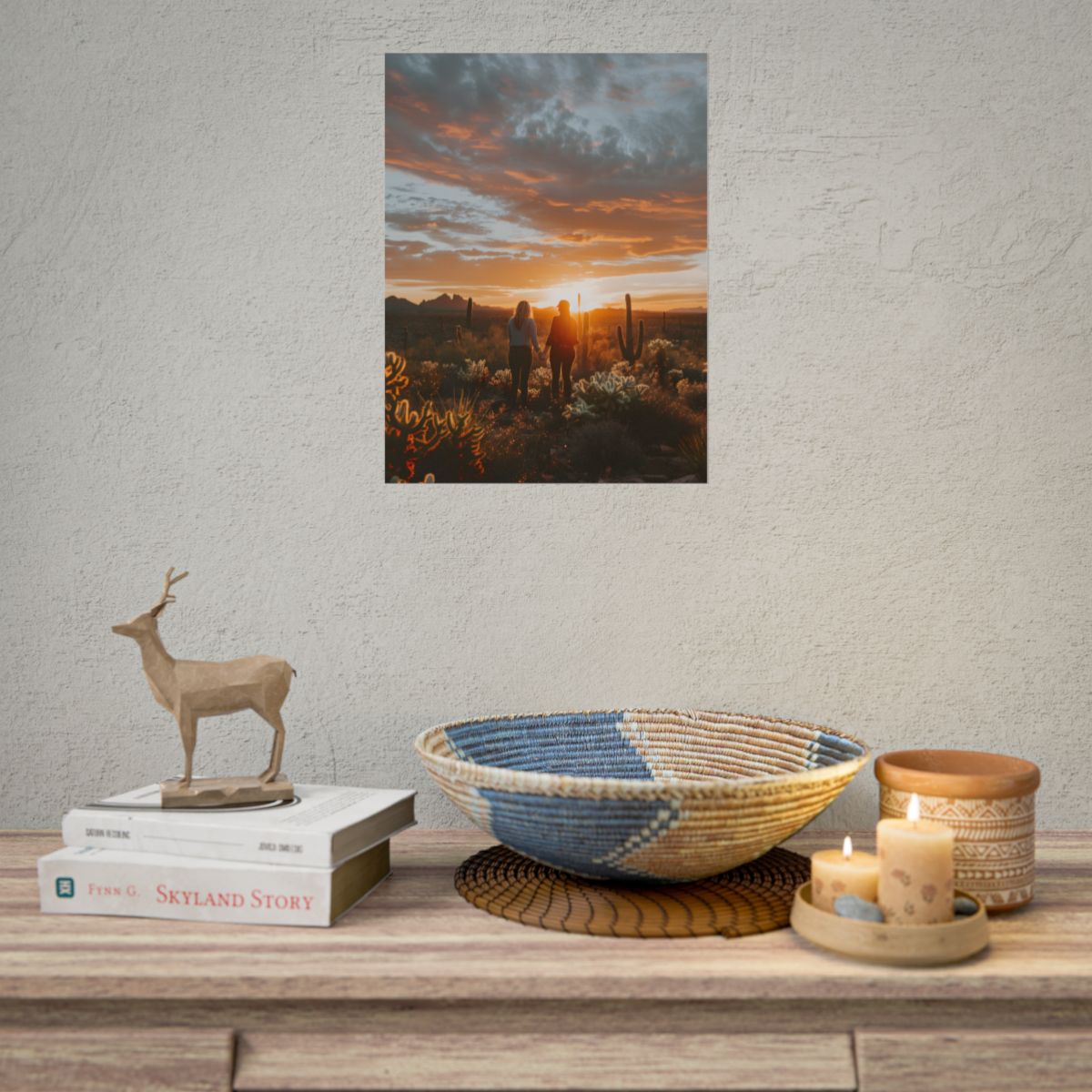 Desert Sunset Duo: Outdoor Artwork - Poster