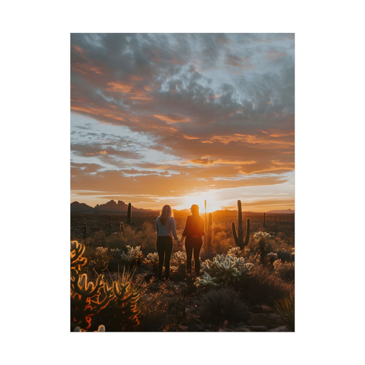 Desert Sunset Duo: Outdoor Artwork - Poster