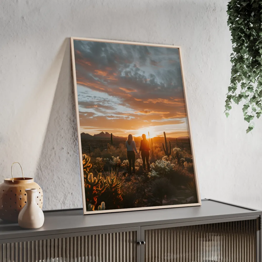 Desert Sunset Duo: Outdoor - Framed Poster