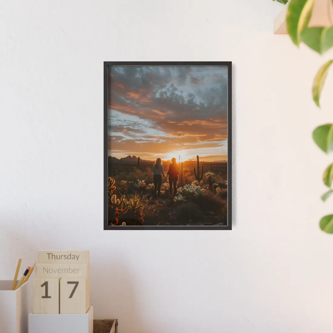 Desert Sunset Duo: Outdoor - Framed Poster