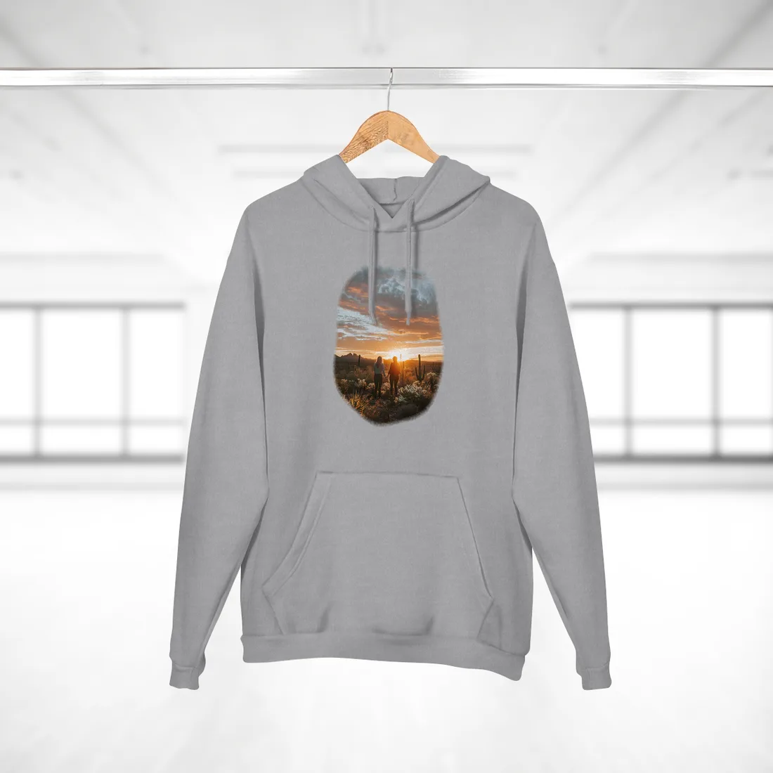 Desert Sunset Duo: Outdoor - Hoodie (Heather Grey)