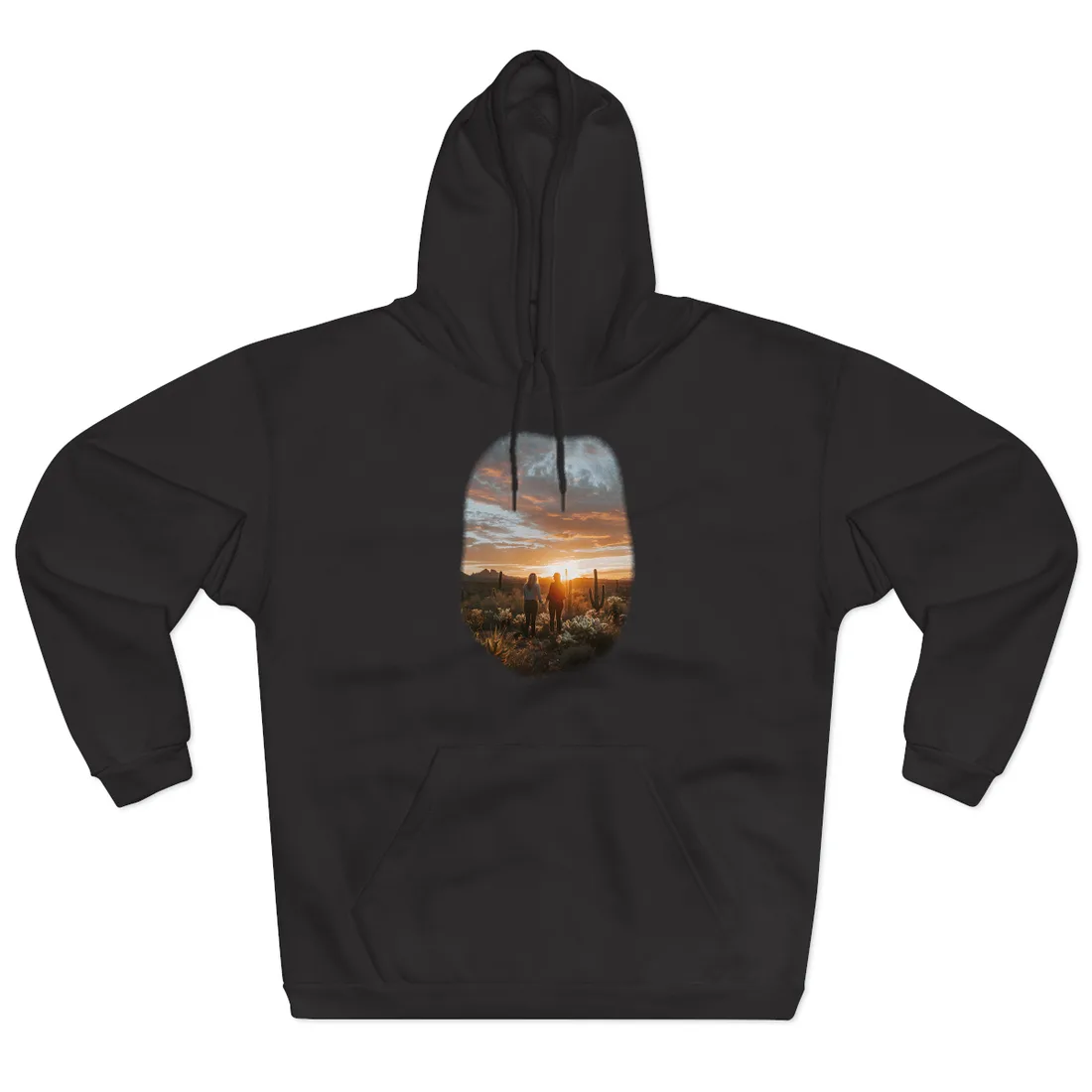 Desert Sunset Duo: Outdoor - Hoodie (Black)