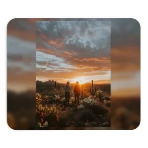 Desert Sunset with Cacti Mouse Pad