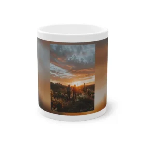 Desert Sunset with Cacti Mug