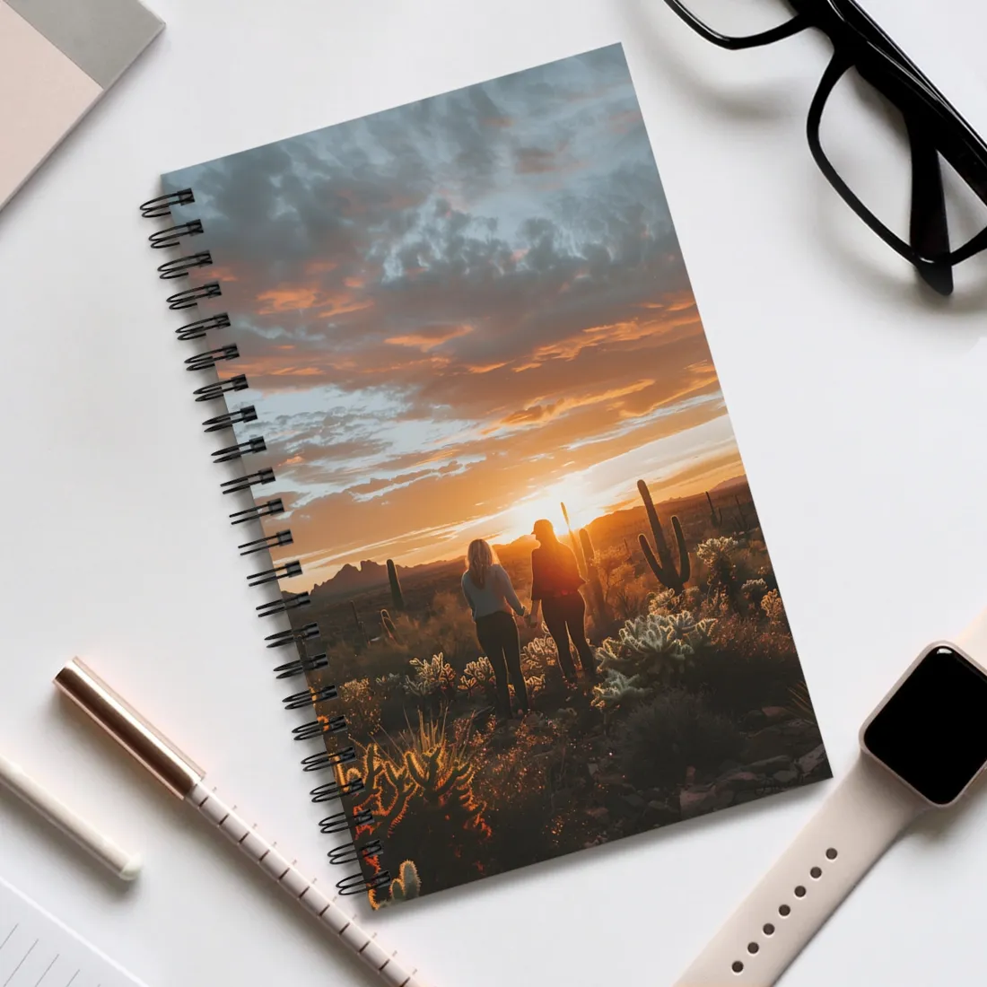 Desert Sunset Duo: Outdoor - Spiral Notebook