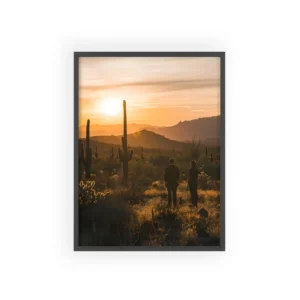 Saguaro Cacti at Sunset Framed Poster