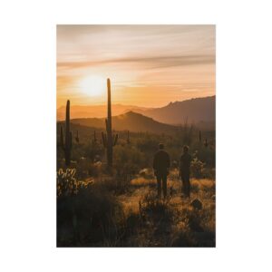Saguaro Cacti at Sunset Poster