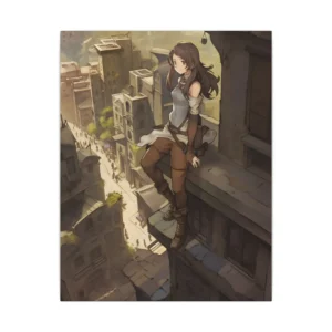 Woman on Rooftop Ledge Canvas Print