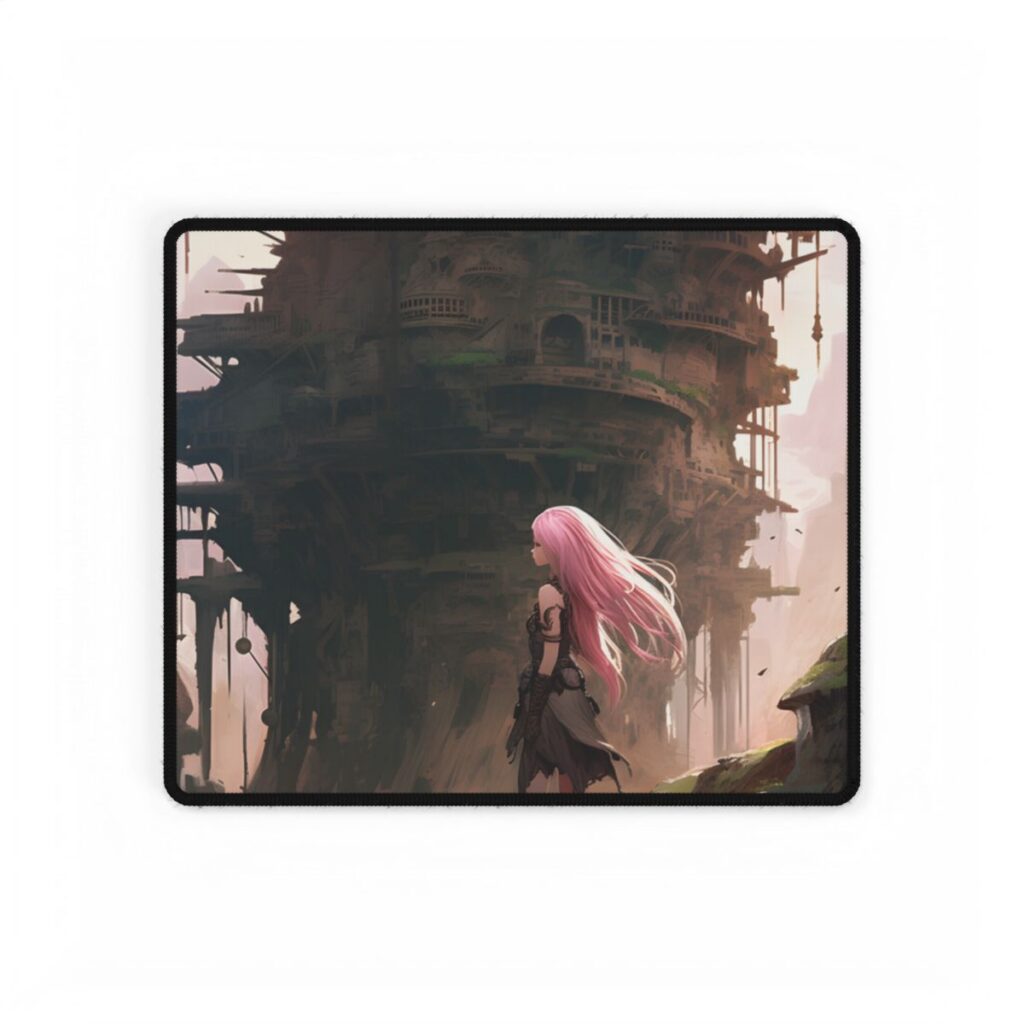 Detailed Anime Bird's Eye View: Flight Mode - Desk Mat